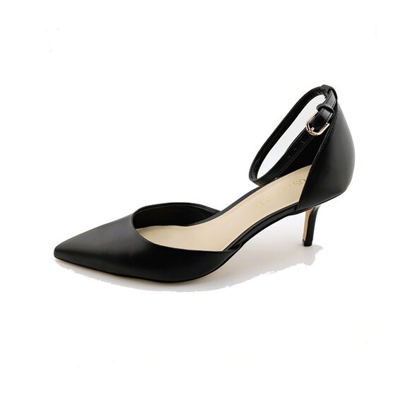 NEW in the Box, Pointed Toe Ankle Strap Kitten Heel Pumps, Black, Women's Size 9 - Picture 9 of 10